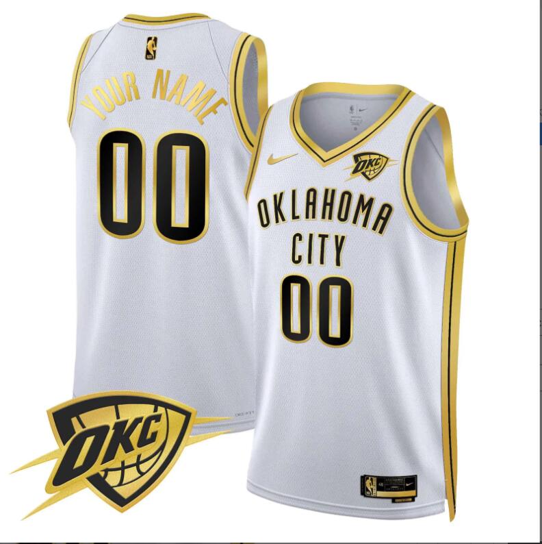Men Oklahoma City Thunder Swingman Custom white NBA Jersey->customized nfl jersey->Custom Jersey